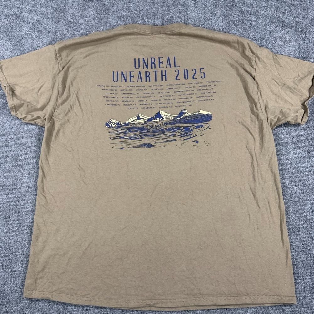 Hozier Unreal Unearth T Shirt Mens XXL Brown 2025 Tour Graphic - Picture 2 of 7